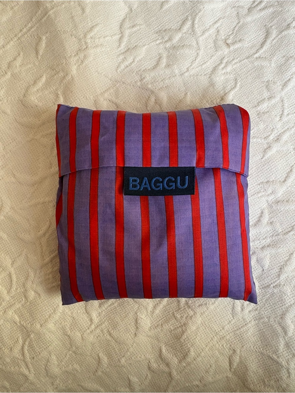 BAGGU Blue and Red Striped Standard Reusable Bag